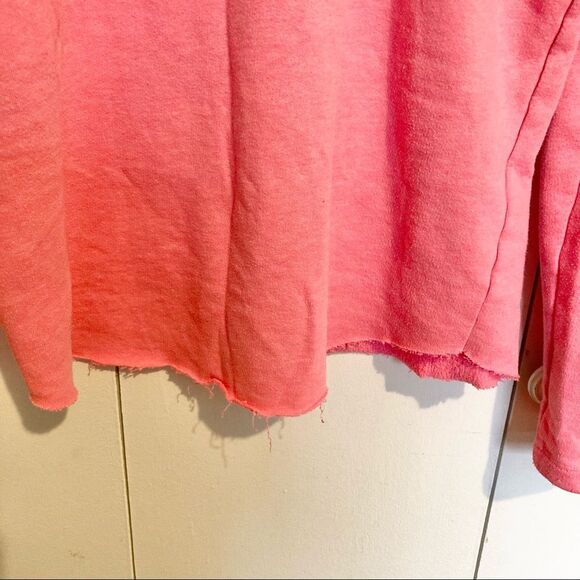 VICTORIAS SECRET PINK Quarter Zip Pink Sweatshirt Collared Womens Small Petite - Picture 12 of 14